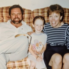Ted, Becky and Sarah becoming buds in 1984 during visit to Downers Grove
