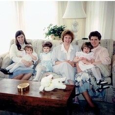 Easter 1989 - Sue & Cindy, Katie, Aunt Sally, Beth & Margaret