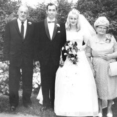 A day of dreams.  Sarah's parents, Elwood and Ethel join the happy couple for photos.