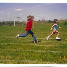 It seems track for Sarah started early, Spring of 2005, pre school sports day