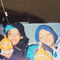...back in the day...Finding Nemo  with ( sleeping Elijah & smiling Leota)