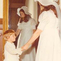 Sarah was Auntie M and Uncle Robert's flower girl, May 20, 1972, Church of the Good Shepherd Episcopal, Raleigh.