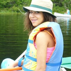 Sarita canoeing Lake Sebago, Harriman, NY 7-09