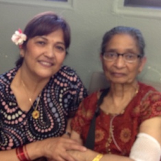 Mummy's last photo with Radhaji at Community Center - July 2013
