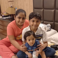 Your great grand sons and daughter, ishit ridit and Mahie 
