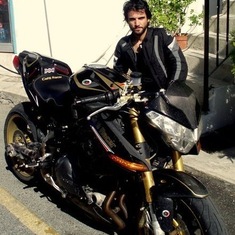 The damned Benelli motorcycle which killed him. This photo was profile on his facebook account