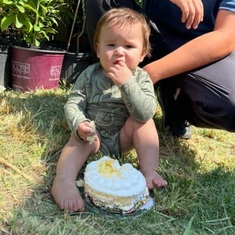 Mateo and his 1st birthday cake