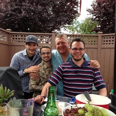 The best group of guys anyone could ever ask for.  BBQ at home with family.
