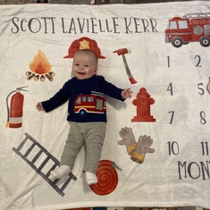 Baby Scott is 6 months old today! He loves smiling at Opa’s picture <3