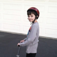 When Nicky was nine and got a scooter and skateboard for Christmas.