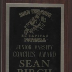 Sean's J.V. award