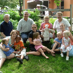 June 2008 Dennis, Jan, daughters and Great Grand kids