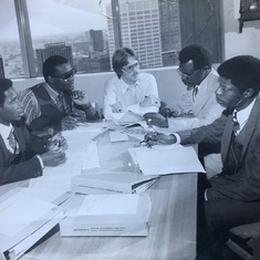 Sam Kolawole, Seyi, Sam Oshiyoye and Joe Uwagba training at Detroit Office - May 1980