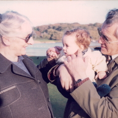 Betty and Charles with their first grandchild Eleanor.