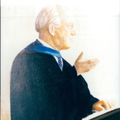 A portrait of Dr Martin Lloyd Jones, one of Charles's favourite preachers.
