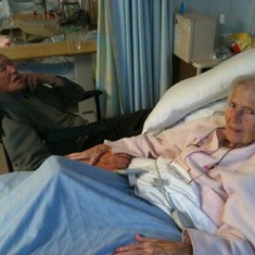 Charles visiting Beatrice (his second wife) in Taunton hospital after she fell and broke her hip.