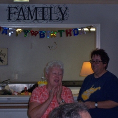 Shari baked the cake and helped organize the birthday for Mary Louise.