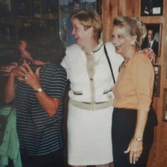 Sharon, Lowe, and Nina at Tico's Steak House in 2000.