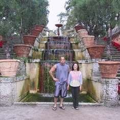 Sharon and Sean during Christmas vacation in Florida visiting Vizcaya Mansion in 2003.