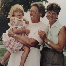 Grand daughter Sarah, Evelyn, Sharon 1990