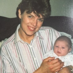 Grandma, Omi Sharon with baby Sarah 1986