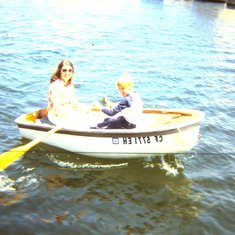 David takes Mom for a dinghy ride