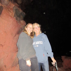 Sharon and Kim at the Ape Caves in Southwest Washington