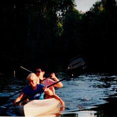 Curtis and Sharon canoeing at the bottoms
