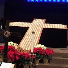 20161214 Service of Remembrance - Cross with Lighted Candles