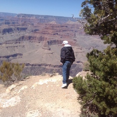 Peeking over the edge at the Grand Canyon