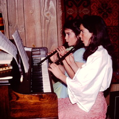 Shauna with Gina Mangiarelli playing recorders 2-81