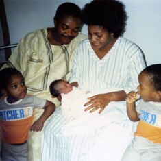 Shawcross Moore, Wife (Eve), Chimaobi Shawcross Obioha, Alexander Shawcross-Obioha and baby Christine.