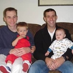 Kurt Mosley with Joshua, Shawn with Tristan. Colorado, 2004
