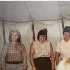 Carey Camp 1983. Left to right:- Sheilagh with  friends Ann and Shirley
