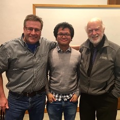 Shelly, me, and my PhD student after his successful defense in 2019
