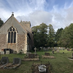 Church in Wyverstone, a few remaining ashes were scattered in cemetery 