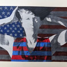 Self-portrait, "Fourth of Shelly" or "Red White & Shelly"
