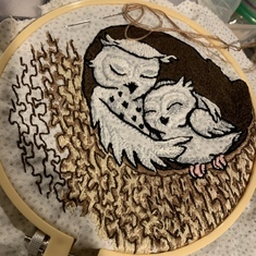 An embroidery project I was making for her. It never got finished in time. It will get passed on to our future child in her memory.