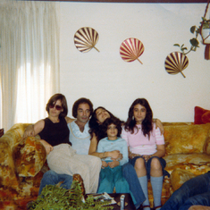 Sisters June, Elise, Randi, and Sheree with dad, circa 1977-79