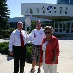 Sculpture Dedication at MCCC with President David Nixon. Fall 2007."Circle Squared" by Texas artist Nic Noblique