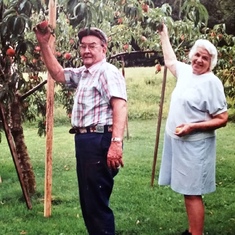 Grandma and Grandpa in the garden