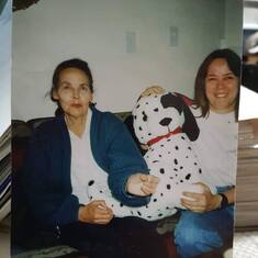 My mother Shirley on the left, me on the right(Laura)