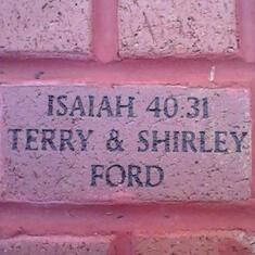 mom dedicated this brick to the School at Salem Luthern Church 2011 during Dedication Service with her favorite scripture verse