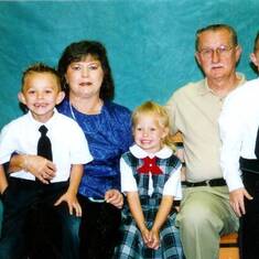 Mom, Dad, Josh, Steven & Mercedes Grandparents day at Heritage Academy 2004