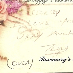 My dad gave my mom a dozen of roses for Valentine's Day with a note he wrote to her. (I found this in my Mom's Bible)