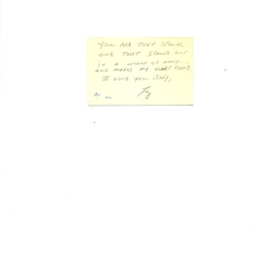 I found this in my Mom's Bible a note from my dad that was on a dozen of roses he sent to her for Valentine's Day.