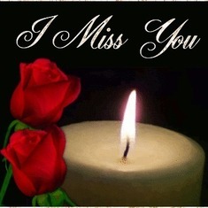 I miss you candle and red roses