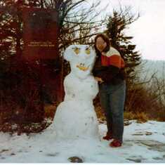 Shirley and her snowman