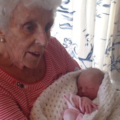 Nan with Adeline - newest great granddaughter 9 April 2016