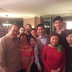 With young singers at Christmas party in our New York home